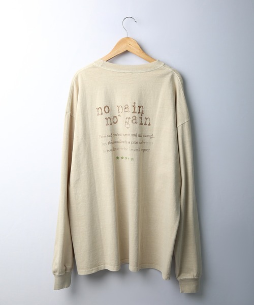 spiritoso(スピリトーゾ)の「spiritoso ピグメントアーチロゴイーグルプリントロンT 長袖(Tシャツ/カットソー・レディース・バーガンディー/グレイッシュベージュ/ブラック/チャコール・F)」の20枚目の写真