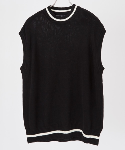NULL（ヌル）の「【NULL】ライン クルーネック ベスト（ベスト・メンズ・オフホワイト/ライトブルー/ブラック・LARGE/MEDIUM）」の10枚目の写真