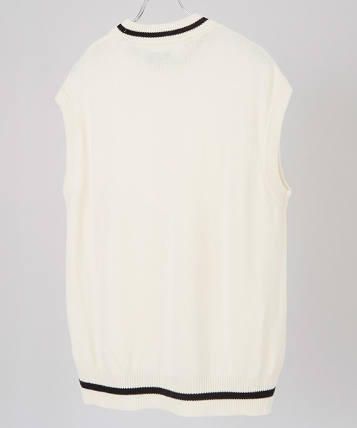 NULL（ヌル）の「【NULL】ライン クルーネック ベスト（ベスト・メンズ・オフホワイト/ライトブルー/ブラック・LARGE/MEDIUM）」の7枚目の写真