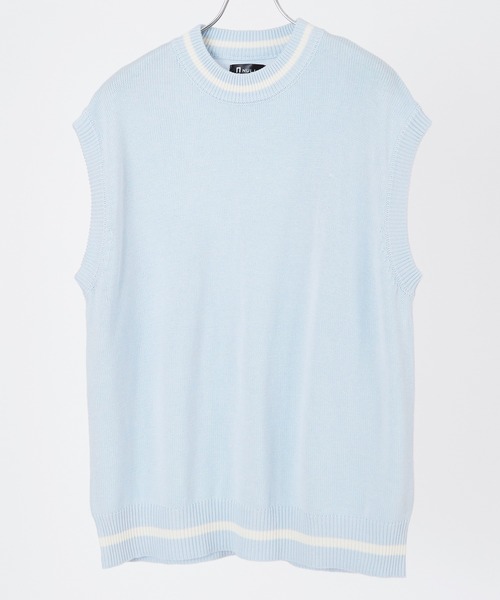 NULL（ヌル）の「【NULL】ライン クルーネック ベスト（ベスト・メンズ・オフホワイト/ライトブルー/ブラック・LARGE/MEDIUM）」の14枚目の写真