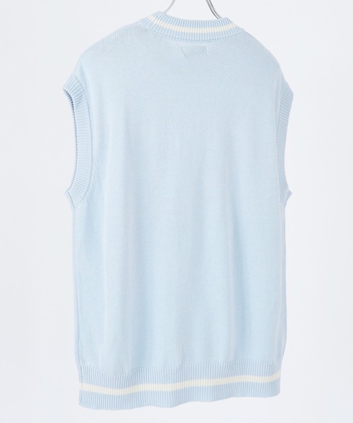NULL（ヌル）の「【NULL】ライン クルーネック ベスト（ベスト・メンズ・オフホワイト/ライトブルー/ブラック・LARGE/MEDIUM）」の15枚目の写真