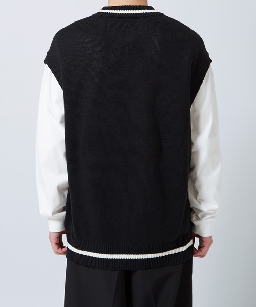 NULL（ヌル）の「【NULL】ライン クルーネック ベスト（ベスト・メンズ・オフホワイト/ライトブルー/ブラック・LARGE/MEDIUM）」の21枚目の写真
