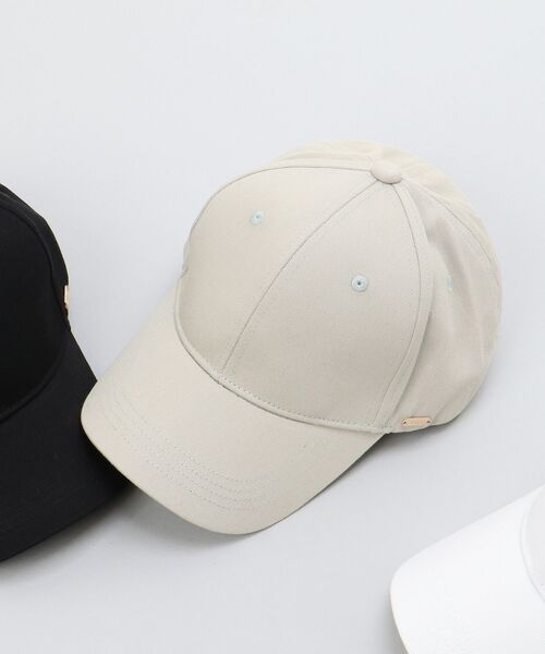 MAJESTIC LEGON（マジェスティックレゴン）の「ツイルベーシックキャップ（キャップ・レディース・オフホワイト/ブラック/ライトグレー・FREE）」の3枚目の写真