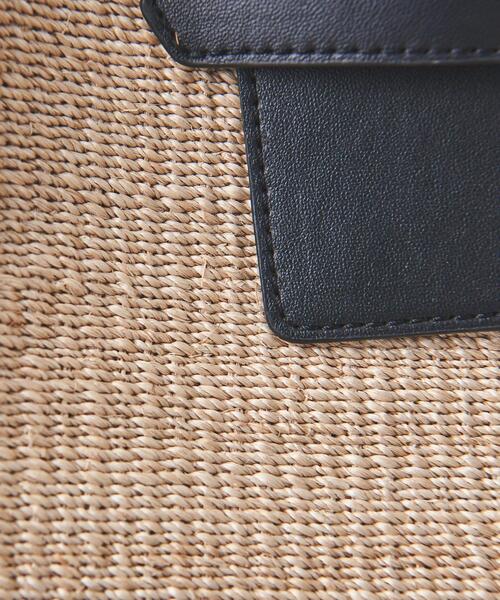 UNITED ARROWS（ユナイテッドアローズ）の「ABACA スクエア コンビ トートバッグ（かごバッグ・レディース・グレー/ブラック・FREE）」の10枚目の写真