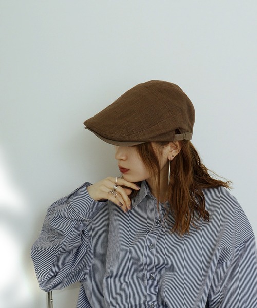 Sense of Grace(センスオブグレース)の「ハンドウォッシャブル 綿麻 ハンチング(ハンチング/ベレー帽・レディース・グレー/カーキオリーブ/ナチュラル/ブラック/ブラウン・FREE)」の3枚目の写真