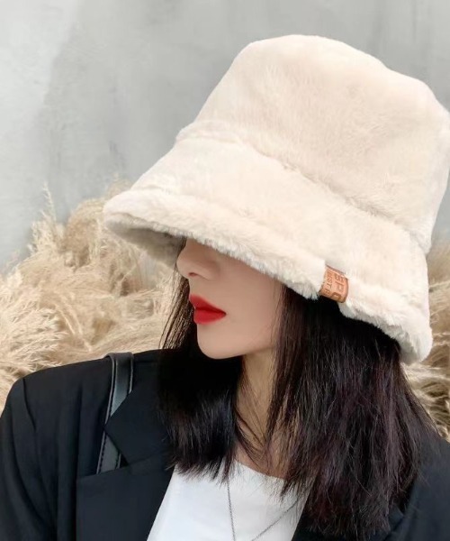 tone（トーン）の「【gratin】モコモコファーバケットハット（ハット・レディース・レオパード/ブラウン/ベージュ/ゼブラ/その他/ブラック・FREE）」の4枚目の写真