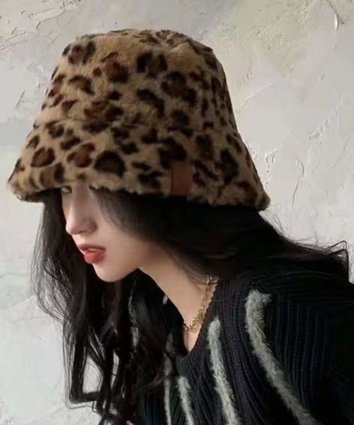 tone（トーン）の「【gratin】モコモコファーバケットハット（ハット・レディース・レオパード/ブラウン/ベージュ/ゼブラ/その他/ブラック・FREE）」の6枚目の写真