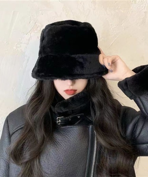 tone（トーン）の「【gratin】モコモコファーバケットハット（ハット・レディース・レオパード/ブラウン/ベージュ/ゼブラ/その他/ブラック・FREE）」の2枚目の写真