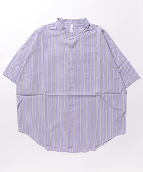 VIBGYOR(ヴィブジョー)の「VIBGYOR Select/ 綿ブロードバンドカラーSSシャツ(シャツ/ブラウス・メンズ・グリーン系その他/ブルー系その他/ホワイト系その他/パープル系その他/ブラック系その他/イエロー系その他/サックスブルー/ブラック/グレイッシュベージュ/グリーン/ホワイト・MEDIUM/X-LARGE/LARGE)」の10枚目の写真
