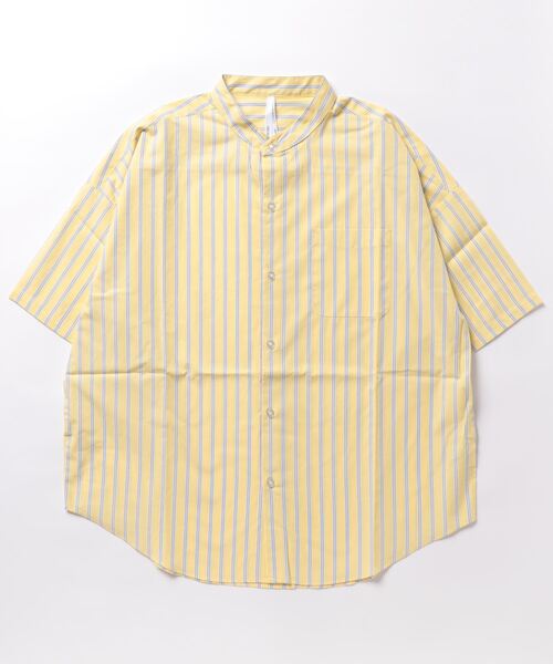 VIBGYOR(ヴィブジョー)の「VIBGYOR Select/ 綿ブロードバンドカラーSSシャツ(シャツ/ブラウス・メンズ・グリーン系その他/ブルー系その他/ホワイト系その他/パープル系その他/ブラック系その他/イエロー系その他/サックスブルー/ブラック/グレイッシュベージュ/グリーン/ホワイト・MEDIUM/X-LARGE/LARGE)」の11枚目の写真