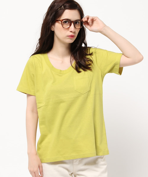 ROSE BUD(ローズバッド)の「LCTT-15174 U/N S/S-T(Tシャツ/カットソー・レディース・ホワイト/ブラック/ミックスグレー/イエロー・ONE SIZE)」の4枚目の写真