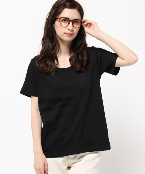 ROSE BUD(ローズバッド)の「LCTT-15174 U/N S/S-T(Tシャツ/カットソー・レディース・ホワイト/ブラック/ミックスグレー/イエロー・ONE SIZE)」の2枚目の写真