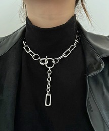 『.KOM/ドットケーオーエム』デザインシルエットチェーンネックレス【Y】【CN】