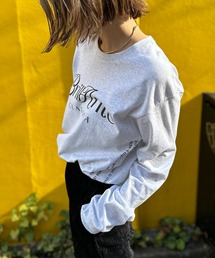 mi via loca | GILDANサイドロゴプリント入りロングスリーブTシャツ(Tシャツ/カットソー)