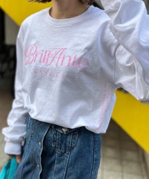 mi via loca | GILDANサイドロゴプリント入りロングスリーブTシャツ(Tシャツ/カットソー)