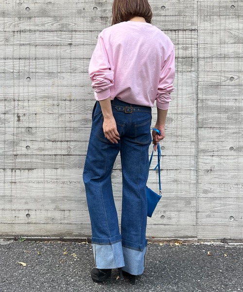 mi via loca（ミヴィアロカ）の「GILDANサイドロゴプリント入りロングスリーブTシャツ 【MVL002 ※2A】（Tシャツ/カットソー・レディース・ホワイト/ピンク/オートミール/オフホワイト/ライトアッシュグレー/ブラック・MEDIUM/X-LARGE）」の8枚目の写真