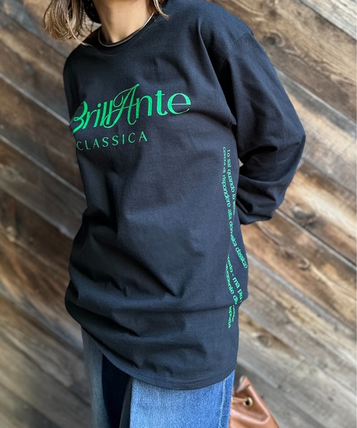 mi via loca（ミヴィアロカ）の「GILDANサイドロゴプリント入りロングスリーブTシャツ 【MVL002 ※2A】（Tシャツ/カットソー・レディース・ホワイト/ピンク/オートミール/オフホワイト/ライトアッシュグレー/ブラック・MEDIUM/X-LARGE）」の13枚目の写真