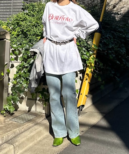 mi via loca（ミヴィアロカ）の「GILDANサイドロゴプリント入りロングスリーブTシャツ 【MVL002 ※2A】（Tシャツ/カットソー・レディース・ホワイト/ピンク/オートミール/オフホワイト/ライトアッシュグレー/ブラック・MEDIUM/X-LARGE）」の16枚目の写真