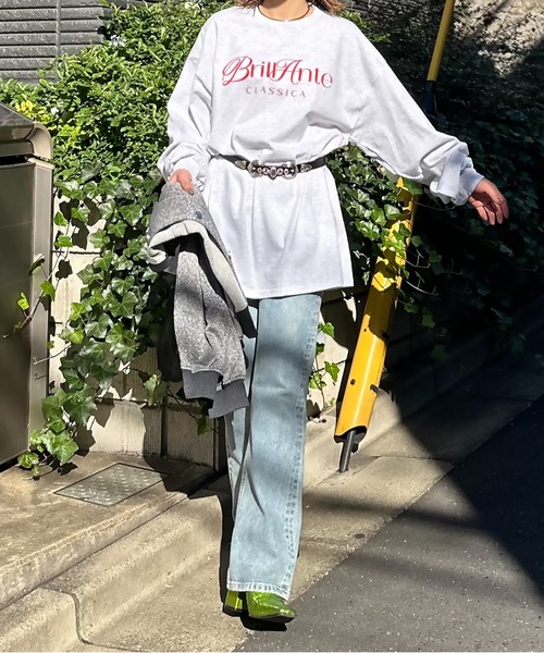 mi via loca（ミヴィアロカ）の「GILDANサイドロゴプリント入りロングスリーブTシャツ 【MVL002 ※2A】（Tシャツ/カットソー・レディース・ホワイト/ピンク/オートミール/オフホワイト/ライトアッシュグレー/ブラック・MEDIUM/X-LARGE）」の17枚目の写真