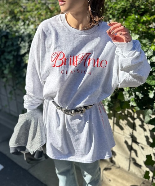 mi via loca（ミヴィアロカ）の「GILDANサイドロゴプリント入りロングスリーブTシャツ 【MVL002 ※2A】（Tシャツ/カットソー・レディース・ホワイト/ピンク/オートミール/オフホワイト/ライトアッシュグレー/ブラック・MEDIUM/X-LARGE）」の12枚目の写真