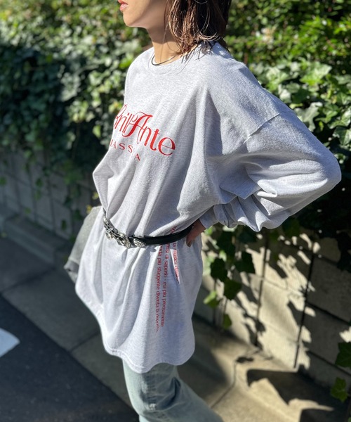 mi via loca（ミヴィアロカ）の「GILDANサイドロゴプリント入りロングスリーブTシャツ 【MVL002 ※2A】（Tシャツ/カットソー・レディース・ホワイト/ピンク/オートミール/オフホワイト/ライトアッシュグレー/ブラック・MEDIUM/X-LARGE）」の11枚目の写真