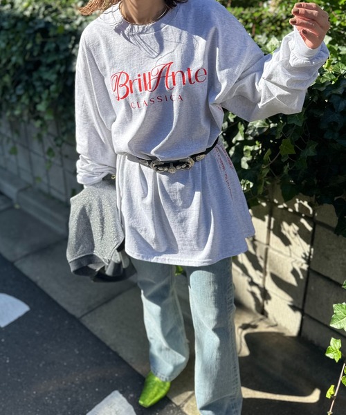 mi via loca（ミヴィアロカ）の「GILDANサイドロゴプリント入りロングスリーブTシャツ 【MVL002 ※2A】（Tシャツ/カットソー・レディース・ホワイト/ピンク/オートミール/オフホワイト/ライトアッシュグレー/ブラック・MEDIUM/X-LARGE）」の15枚目の写真