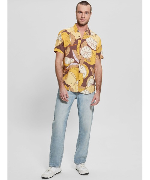 Guess（ゲス）の「Eco Rayon Lemon Shirt 半袖 シャツ（シャツ/ブラウス・メンズ・イエロー・X-LARGE/MEDIUM/LARGE/SMALL）」の4枚目の写真