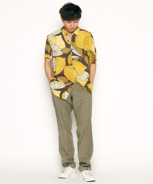 Guess（ゲス）の「Eco Rayon Lemon Shirt 半袖 シャツ（シャツ/ブラウス・メンズ・イエロー・X-LARGE/MEDIUM/LARGE/SMALL）」の5枚目の写真