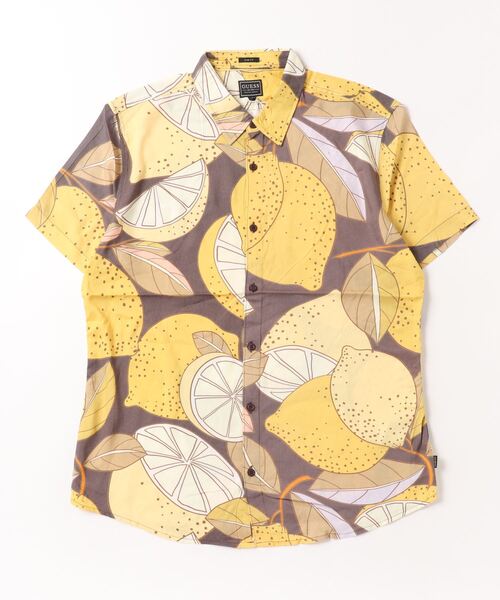 Guess（ゲス）の「Eco Rayon Lemon Shirt 半袖 シャツ（シャツ/ブラウス・メンズ・イエロー・X-LARGE/MEDIUM/LARGE/SMALL）」の6枚目の写真