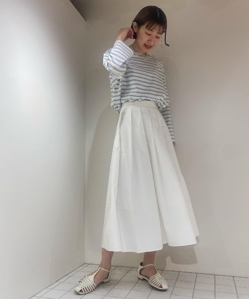 flower(フラワー)の「ベイビーレインボウボーダートップ(Tシャツ/カットソー・レディース・ブルー/ピンク/オレンジ・FREE)」の4枚目の写真