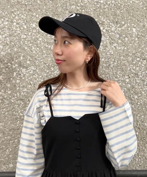 flower(フラワー)の「ベイビーレインボウボーダートップ(Tシャツ/カットソー・レディース・ブルー/ピンク/オレンジ・FREE)」の5枚目の写真