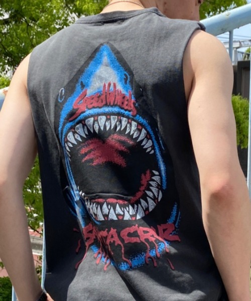 SANTA CRUZ(サンタクルーズ)の「【ムラサキスポーツ別注】SANTACRUZ/サンタクルーズ バックプリント カットオフタンクトップ/バンドTee ピグメントT ノースリーブ SC BANDMAN 502232406(タンクトップ・メンズ・ブラック×レッド/ブラック×ブルー/ブルー系その他・L/M/XL)」の10枚目の写真