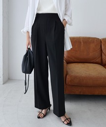 andme | 梨地ポンチ2タックワイドパンツ(スラックス)