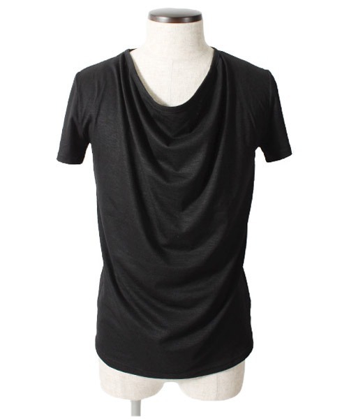 LUXSTYLE（ラグスタイル）の「Aegnoir(イグノア) ドレープ無地Tシャツ（Tシャツ/カットソー・メンズ・ブラック/グレー/ホワイト/モカ/ダークブラウン/レッド/杢グレー/チャコール/ネイビー/パープル・M/L/XL/XXL）」の13枚目の写真