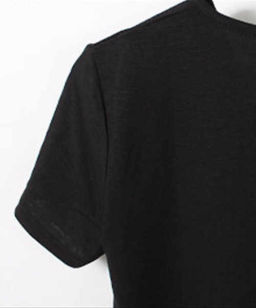 LUXSTYLE（ラグスタイル）の「Aegnoir(イグノア) ドレープ無地Tシャツ（Tシャツ/カットソー・メンズ・ブラック/グレー/ホワイト/モカ/ダークブラウン/レッド/杢グレー/チャコール/ネイビー/パープル・M/L/XL/XXL）」の11枚目の写真