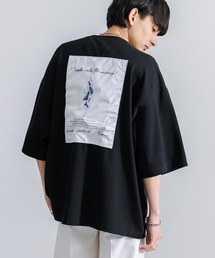 接触冷感 クールダンボール オーバーサイズ アート 半袖クルーネックTシャツ