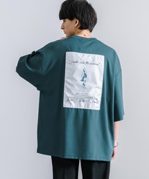 接触冷感 クールダンボール オーバーサイズ アート 半袖クルーネックTシャツ