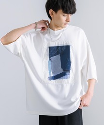 接触冷感 クールダンボール オーバーサイズ アート 半袖クルーネックTシャツ