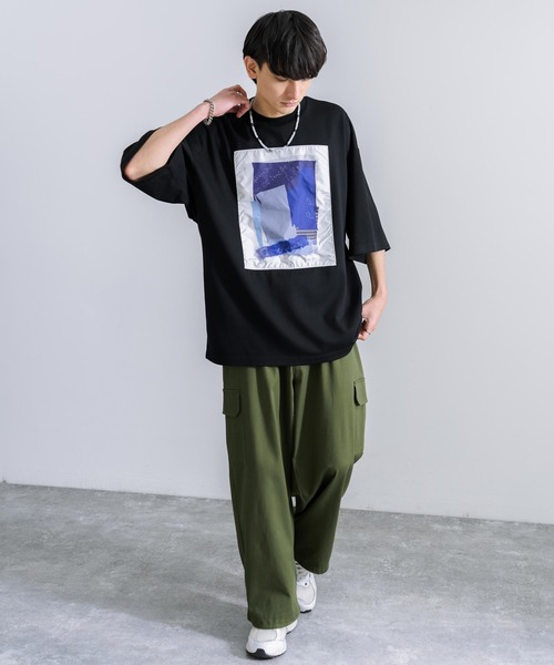 Rocky Monroe(ロッキーモンロー)の「接触冷感 クールダンボール オーバーサイズ アート 半袖クルーネックTシャツ(Tシャツ/カットソー・メンズ・ブラック系/ブルー系/ホワイト/ホワイト系/ブルーグリーン/ブラック・M/L)」の18枚目の写真