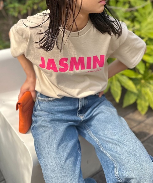 mi via loca（ミヴィアロカ）の「GILDAN ジャスミンロゴTシャツ 【MVL005 ※2A】（Tシャツ/カットソー・レディース・オフホワイト/ブラック/ナチュラル/ピンク/ベージュ・X-LARGE/LARGE/MEDIUM）」の6枚目の写真