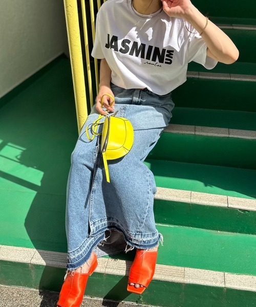 mi via loca（ミヴィアロカ）の「GILDAN ジャスミンロゴTシャツ 【MVL005 ※2A】（Tシャツ/カットソー・レディース・オフホワイト/ブラック/ナチュラル/ピンク/ベージュ・X-LARGE/LARGE/MEDIUM）」の7枚目の写真