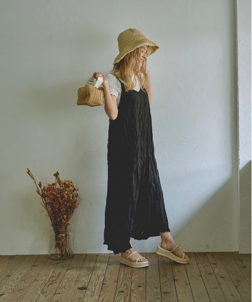 t a r o s u(タロス)の「washer cami onepiece/ウォッシャーキャミワンピース(ワンピース・レディース・ブラック/ホワイト/ベージュ・FREE)」の12枚目の写真