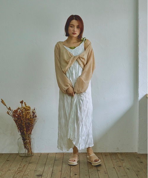t a r o s u(タロス)の「washer cami onepiece/ウォッシャーキャミワンピース(ワンピース・レディース・ブラック/ホワイト/ベージュ・FREE)」の20枚目の写真