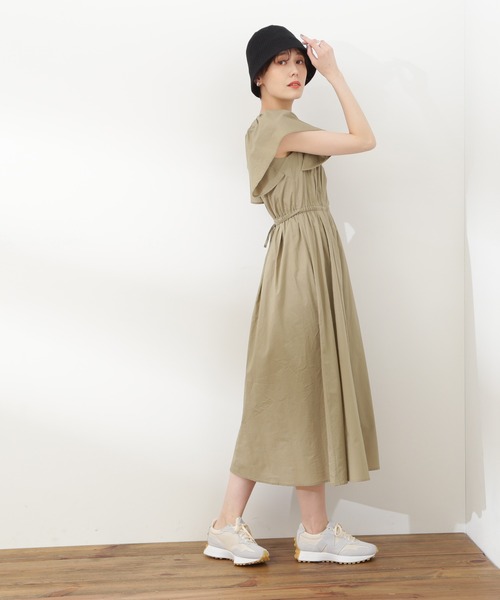 N.(N. Natural Beauty Basic)(エヌエヌナチュラルビューティーベーシック)の「【S Size Line】◆コットンボイルラッフルスクエアワンピース(ワンピース・レディース・グレー/パープル/ブラック・SMALL/MEDIUM)」の10枚目の写真