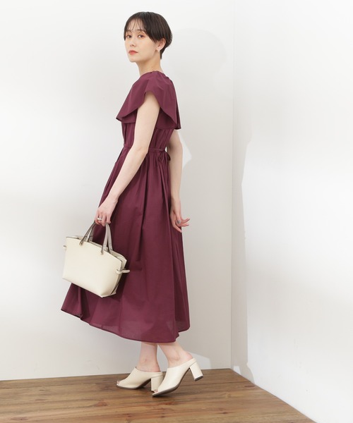 N.(N. Natural Beauty Basic)(エヌエヌナチュラルビューティーベーシック)の「【S Size Line】◆コットンボイルラッフルスクエアワンピース(ワンピース・レディース・グレー/パープル/ブラック・SMALL/MEDIUM)」の12枚目の写真