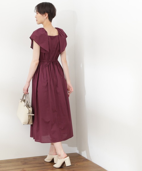 N.(N. Natural Beauty Basic)(エヌエヌナチュラルビューティーベーシック)の「【S Size Line】◆コットンボイルラッフルスクエアワンピース(ワンピース・レディース・グレー/パープル/ブラック・SMALL/MEDIUM)」の13枚目の写真