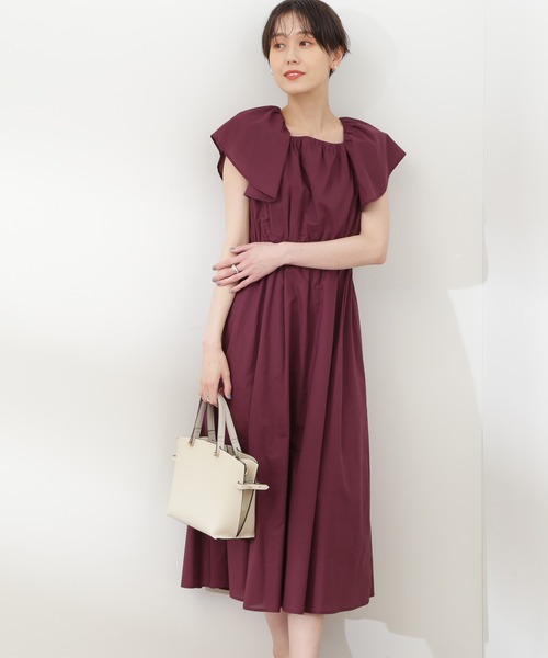 N.(N. Natural Beauty Basic)(エヌエヌナチュラルビューティーベーシック)の「【S Size Line】◆コットンボイルラッフルスクエアワンピース(ワンピース・レディース・グレー/パープル/ブラック・SMALL/MEDIUM)」の11枚目の写真