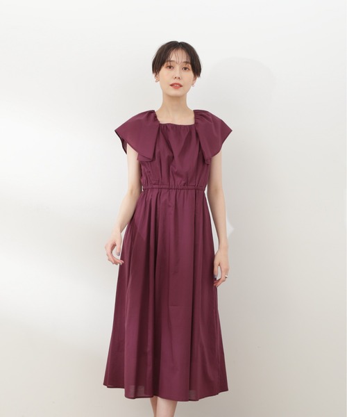 N.(N. Natural Beauty Basic)(エヌエヌナチュラルビューティーベーシック)の「【S Size Line】◆コットンボイルラッフルスクエアワンピース(ワンピース・レディース・グレー/パープル/ブラック・SMALL/MEDIUM)」の15枚目の写真