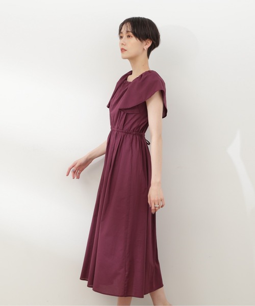 N.(N. Natural Beauty Basic)(エヌエヌナチュラルビューティーベーシック)の「【S Size Line】◆コットンボイルラッフルスクエアワンピース(ワンピース・レディース・グレー/パープル/ブラック・SMALL/MEDIUM)」の16枚目の写真