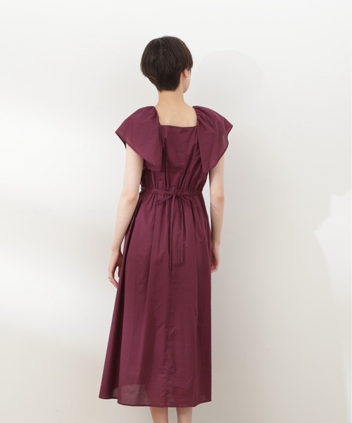 N.(N. Natural Beauty Basic)(エヌエヌナチュラルビューティーベーシック)の「【S Size Line】◆コットンボイルラッフルスクエアワンピース(ワンピース・レディース・グレー/パープル/ブラック・SMALL/MEDIUM)」の17枚目の写真